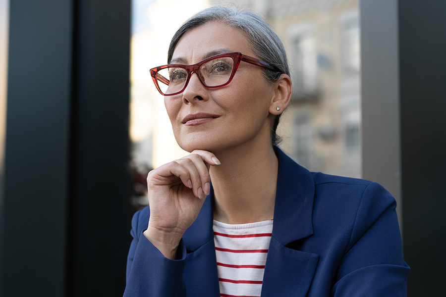 Woman in stylish glasses