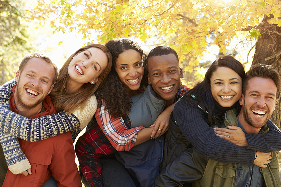 Young friends having fun without having to worry about glasses